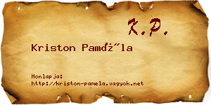 Kriston Paméla névjegykártya